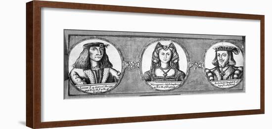 Margaret Tudor with Two of Her Husbands, James IV and Archibald Douglas-null-Framed Giclee Print