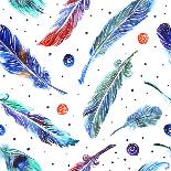 Watercolor Illustration Feathers-Margarita Tkachenko-Art Print