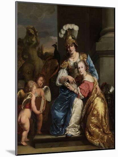 Margarita Trip as Minerva, Instructing Her Sister Anna Maria Trip-Ferdinand Bol-Mounted Art Print