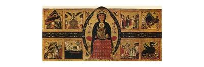 Enthroned Madonna and Child with Four Marian Stories-Margarito d'Arezzo-Giclee Print