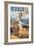 Margate, New Jersey - Pinup Girl Sailing-Lantern Press-Framed Art Print