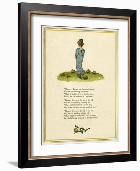 Margery Brown on the Top of the Hill-Kate Greenaway-Framed Art Print