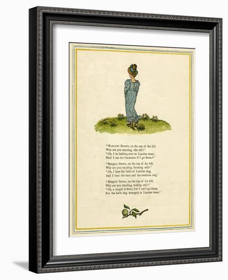 Margery Brown on the Top of the Hill-Kate Greenaway-Framed Art Print