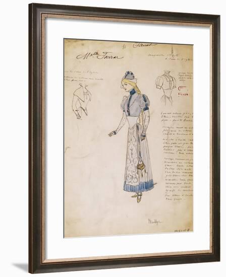 Margherita, Sketch of Costume for Faust by Charles Gounod, Created by Multzer-null-Framed Giclee Print