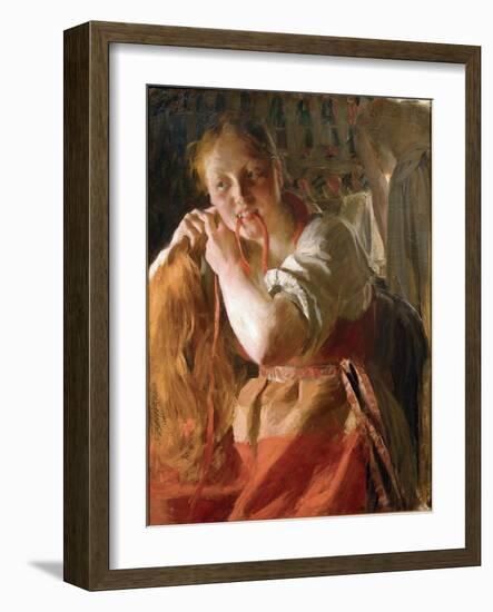 Margit Par Zorn, Anders Leonard (1860-1920). Oil on Canvas, Size : 78X63,7, 1891, Zornmuseet, Mora-Anders Leonard Zorn-Framed Giclee Print