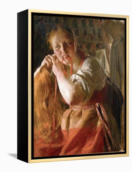 Margit Par Zorn, Anders Leonard (1860-1920). Oil on Canvas, Size : 78X63,7, 1891, Zornmuseet, Mora-Anders Leonard Zorn-Framed Premier Image Canvas