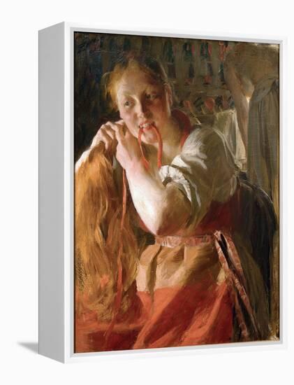 Margit Par Zorn, Anders Leonard (1860-1920). Oil on Canvas, Size : 78X63,7, 1891, Zornmuseet, Mora-Anders Leonard Zorn-Framed Premier Image Canvas