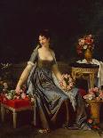 Portrait of a Lady, Surrounded by Flowers-Marguerite Gerard-Framed Giclee Print