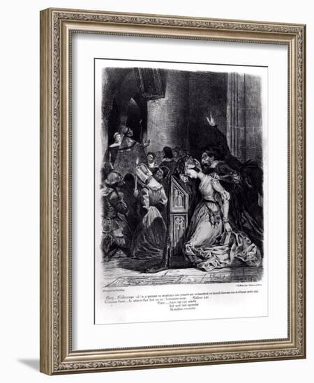 Marguerite in the Church with the Evil Spirits: Illustration from 'Faust' by Goethe, 1828-Eugene Delacroix-Framed Giclee Print