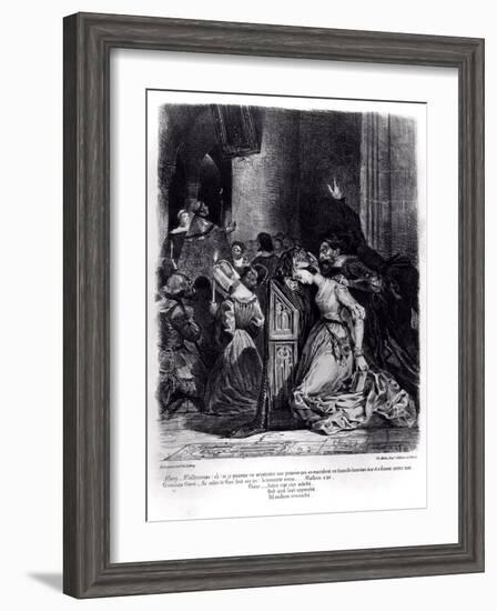 Marguerite in the Church with the Evil Spirits: Illustration from 'Faust' by Goethe, 1828-Eugene Delacroix-Framed Giclee Print