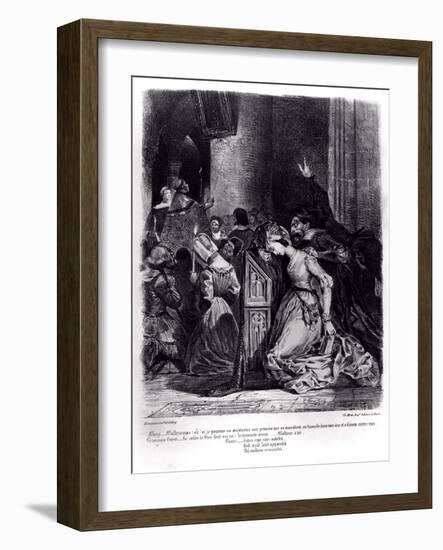 Marguerite in the Church with the Evil Spirits: Illustration from 'Faust' by Goethe, 1828-Eugene Delacroix-Framed Giclee Print