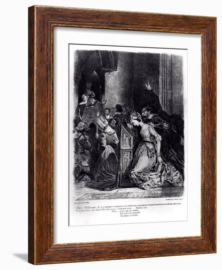 Marguerite in the Church with the Evil Spirits: Illustration from 'Faust' by Goethe, 1828-Eugene Delacroix-Framed Giclee Print