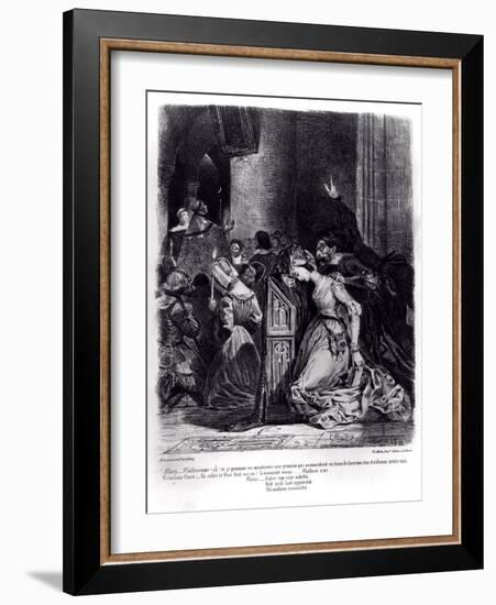 Marguerite in the Church with the Evil Spirits: Illustration from 'Faust' by Goethe, 1828-Eugene Delacroix-Framed Giclee Print