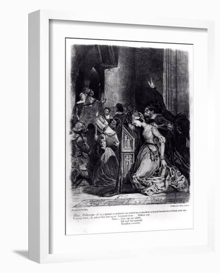 Marguerite in the Church with the Evil Spirits: Illustration from 'Faust' by Goethe, 1828-Eugene Delacroix-Framed Giclee Print