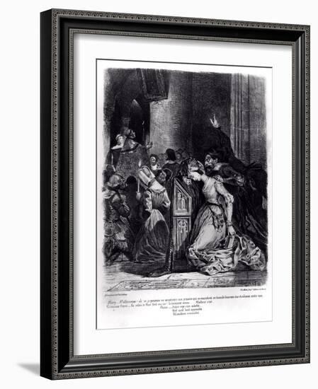 Marguerite in the Church with the Evil Spirits: Illustration from 'Faust' by Goethe, 1828-Eugene Delacroix-Framed Giclee Print