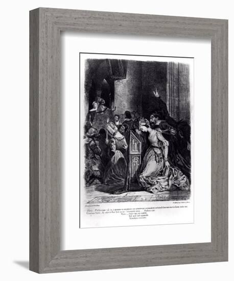 Marguerite in the Church with the Evil Spirits: Illustration from 'Faust' by Goethe, 1828-Eugene Delacroix-Framed Giclee Print