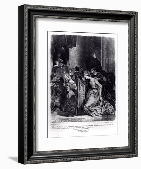 Marguerite in the Church with the Evil Spirits: Illustration from 'Faust' by Goethe, 1828-Eugene Delacroix-Framed Giclee Print