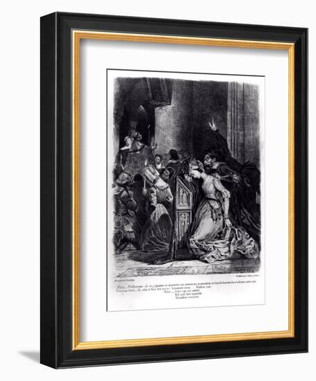 Marguerite in the Church with the Evil Spirits: Illustration from 'Faust' by Goethe, 1828-Eugene Delacroix-Framed Giclee Print