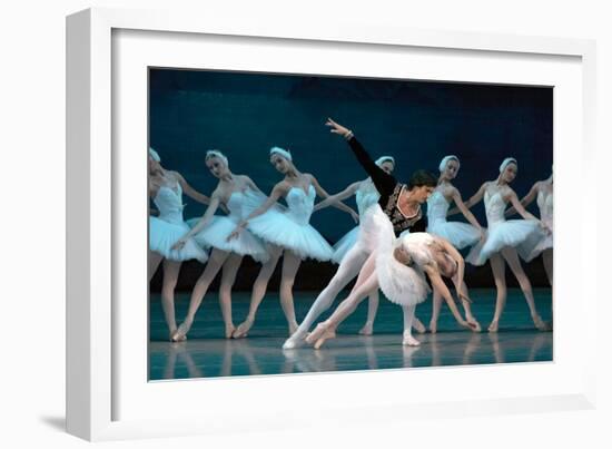 Maria Alexandrova, of the Bolshoi Ballet, as Odette in 'Swan Lake'-null-Framed Photographic Print