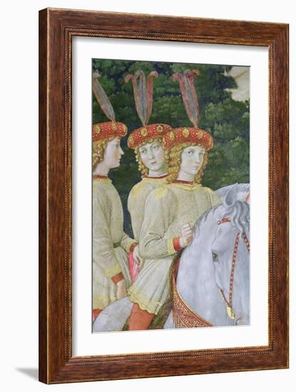 Maria, Bianca and Nannina Medici, Younger Sisters of Lorenzo and Giuliano, Detail-Benozzo di Lese di Sandro Gozzoli-Framed Giclee Print