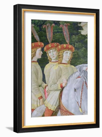 Maria, Bianca and Nannina Medici, Younger Sisters of Lorenzo and Giuliano, Detail-Benozzo di Lese di Sandro Gozzoli-Framed Giclee Print