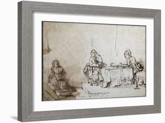 Maria et Martha-Rembrandt van Rijn-Framed Giclee Print