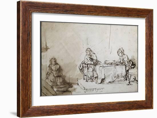 Maria et Martha-Rembrandt van Rijn-Framed Giclee Print