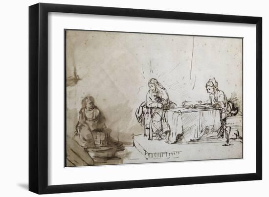 Maria et Martha-Rembrandt van Rijn-Framed Giclee Print