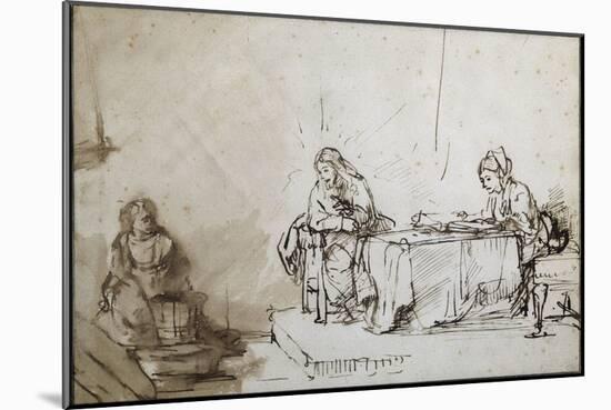 Maria et Martha-Rembrandt van Rijn-Mounted Giclee Print