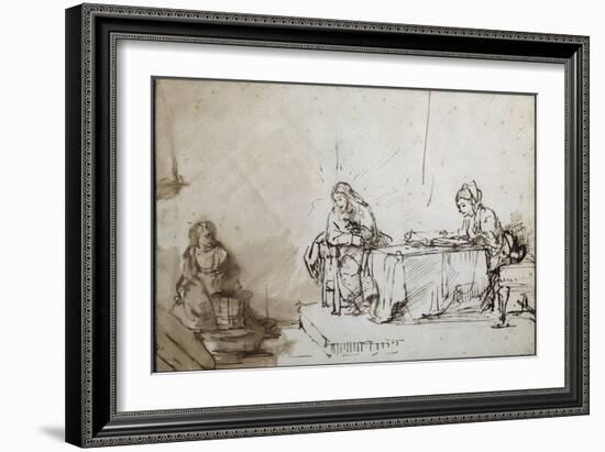 Maria et Martha-Rembrandt van Rijn-Framed Giclee Print