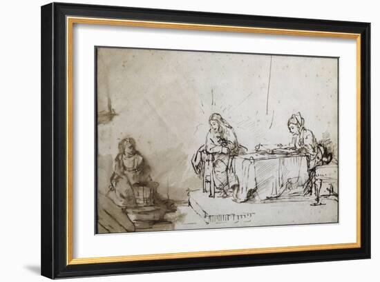 Maria et Martha-Rembrandt van Rijn-Framed Giclee Print