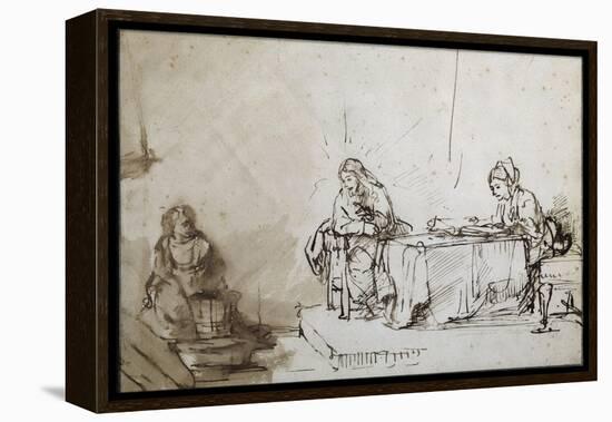 Maria et Martha-Rembrandt van Rijn-Framed Premier Image Canvas