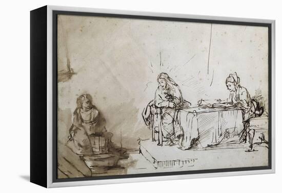 Maria et Martha-Rembrandt van Rijn-Framed Premier Image Canvas