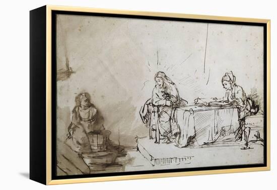 Maria et Martha-Rembrandt van Rijn-Framed Premier Image Canvas