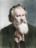 Johannes Brahms seated with-Maria Fellinger-Giclee Print