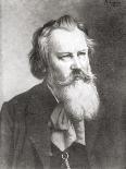 Johannes Brahms seated with-Maria Fellinger-Giclee Print