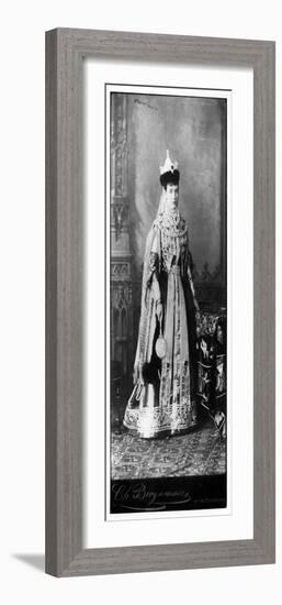 Maria Feodorovna Wearing Traditional Russian Dress, C.1860s-null-Framed Photographic Print