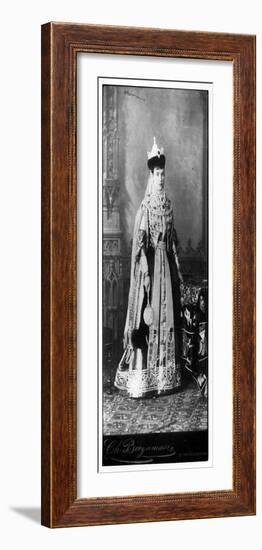 Maria Feodorovna Wearing Traditional Russian Dress, C.1860s-null-Framed Photographic Print