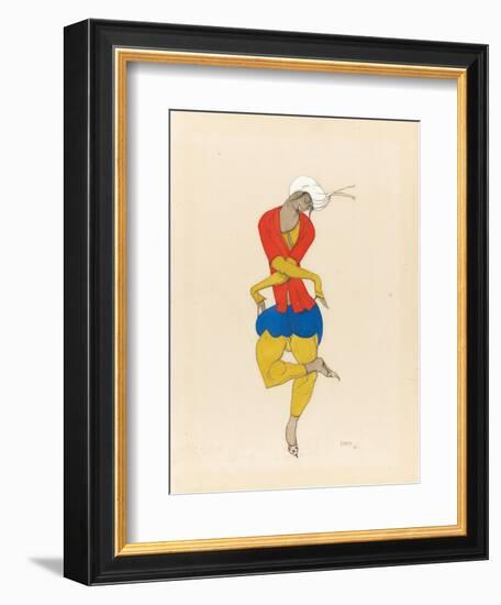 Maria Kuznetsova, Costume Design for 'L'Adoration', 1922 (Pencil and Gouache on Paper)-Leon Bakst-Framed Giclee Print