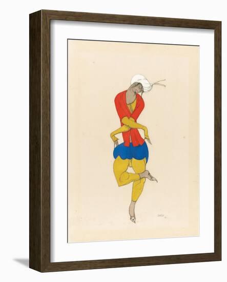 Maria Kuznetsova, Costume Design for 'L'Adoration', 1922 (Pencil and Gouache on Paper)-Leon Bakst-Framed Giclee Print