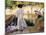 Maria Looking at the Fishes, Granja, 1907-Joaquín Sorolla y Bastida-Mounted Giclee Print