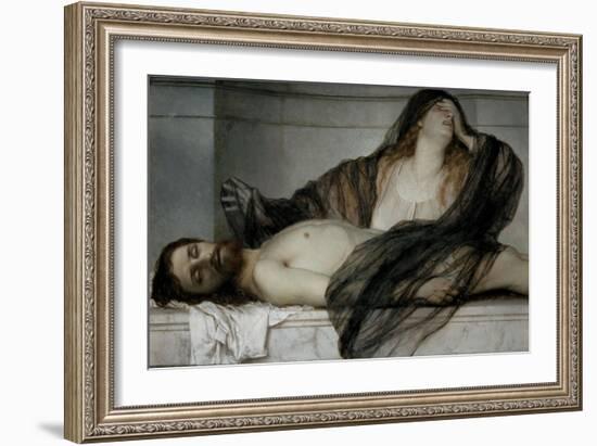 Maria Magdalena beweint den toten Christus - Mary Magdalen deplores the dead Christ,1867-Arnold Böcklin-Framed Giclee Print