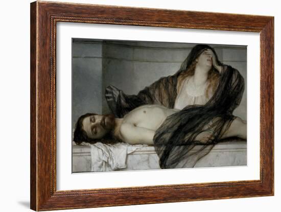 Maria Magdalena beweint den toten Christus - Mary Magdalen deplores the dead Christ,1867-Arnold Böcklin-Framed Giclee Print