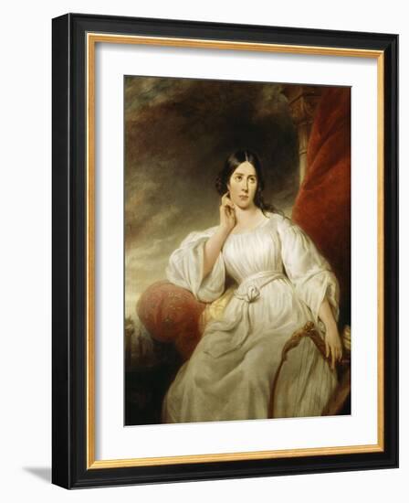 Maria Malibran-Garcia (1808-1836), dans le rôle de Desdémone, à l'acte III-Henri Decaisne-Framed Giclee Print