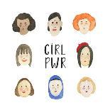 Girl Pwr - Set of Faces-Maria Mirnaya-Art Print