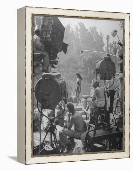 Maria Montez Being Filmed for a New Movie Being Produced-Walter Sanders-Framed Premier Image Canvas