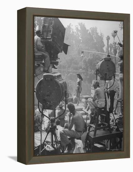 Maria Montez Being Filmed for a New Movie Being Produced-Walter Sanders-Framed Premier Image Canvas