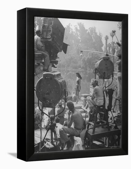 Maria Montez Being Filmed for a New Movie Being Produced-Walter Sanders-Framed Premier Image Canvas