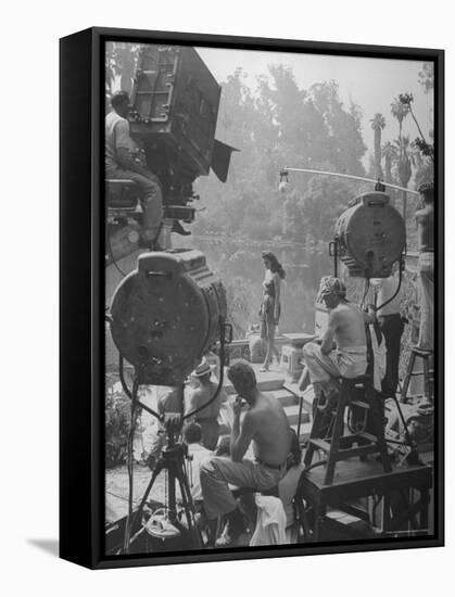 Maria Montez Being Filmed for a New Movie Being Produced-Walter Sanders-Framed Premier Image Canvas