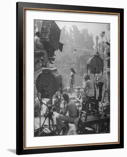 Maria Montez Being Filmed for a New Movie Being Produced-Walter Sanders-Framed Premium Photographic Print